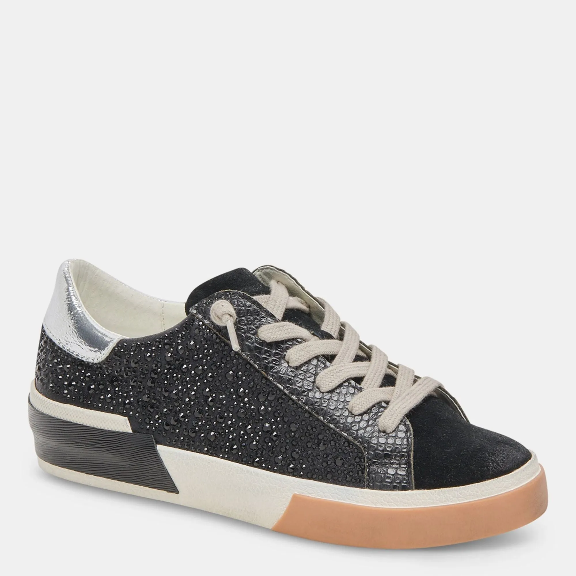 Zina Crystal Sneakers Black Suede